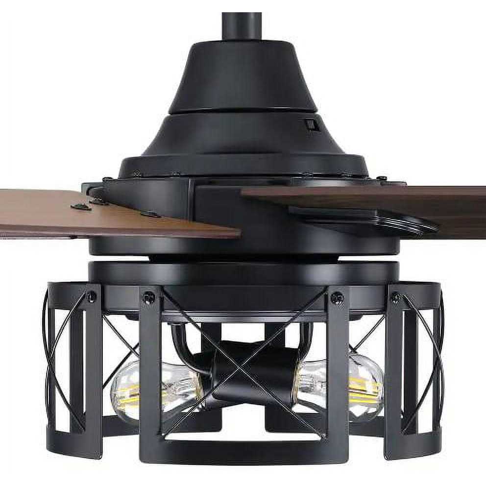 Parrot Uncle 52 in. Industrial Black Ceiling Fan with Remote Control and Light Kit F6321110V - Image 3