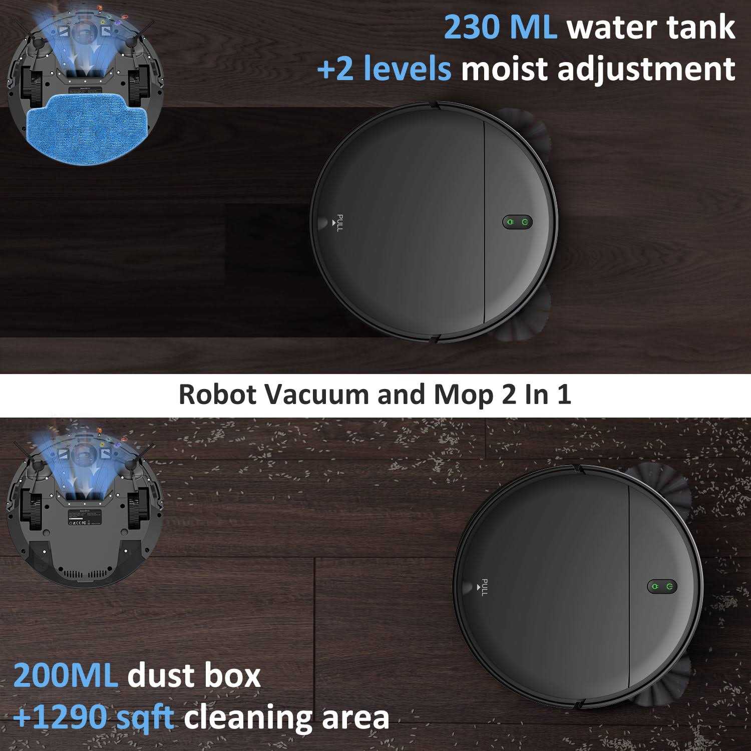 Onson Robot Vacuum Cleaner, 2 in 1 Mop Combo for Pet Hair, Voice Control and Connect Alexa - Image 4