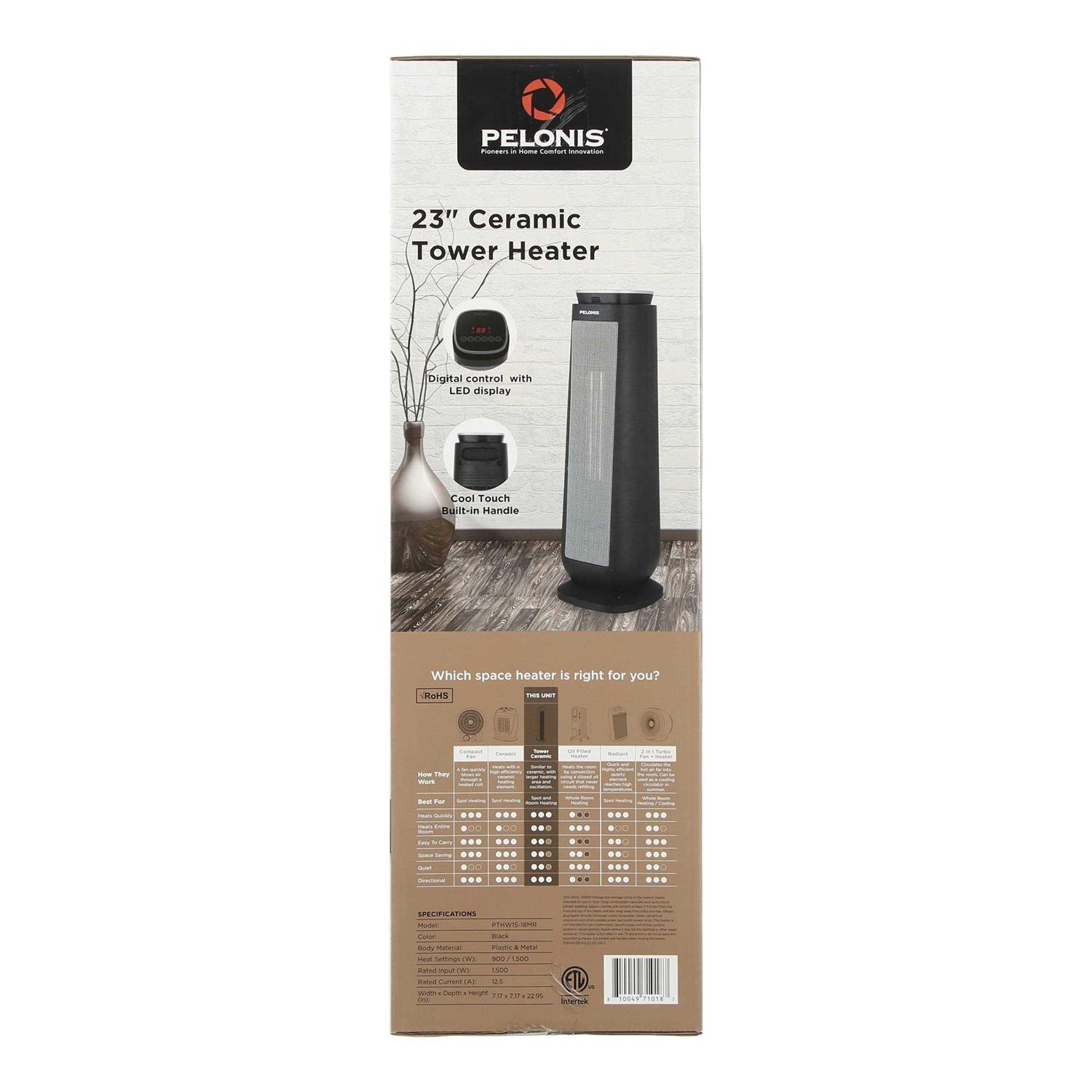 Pelonis 23 Ceramic Tower Fan-Forced Space Heater PTHW15-18MR - Image 2