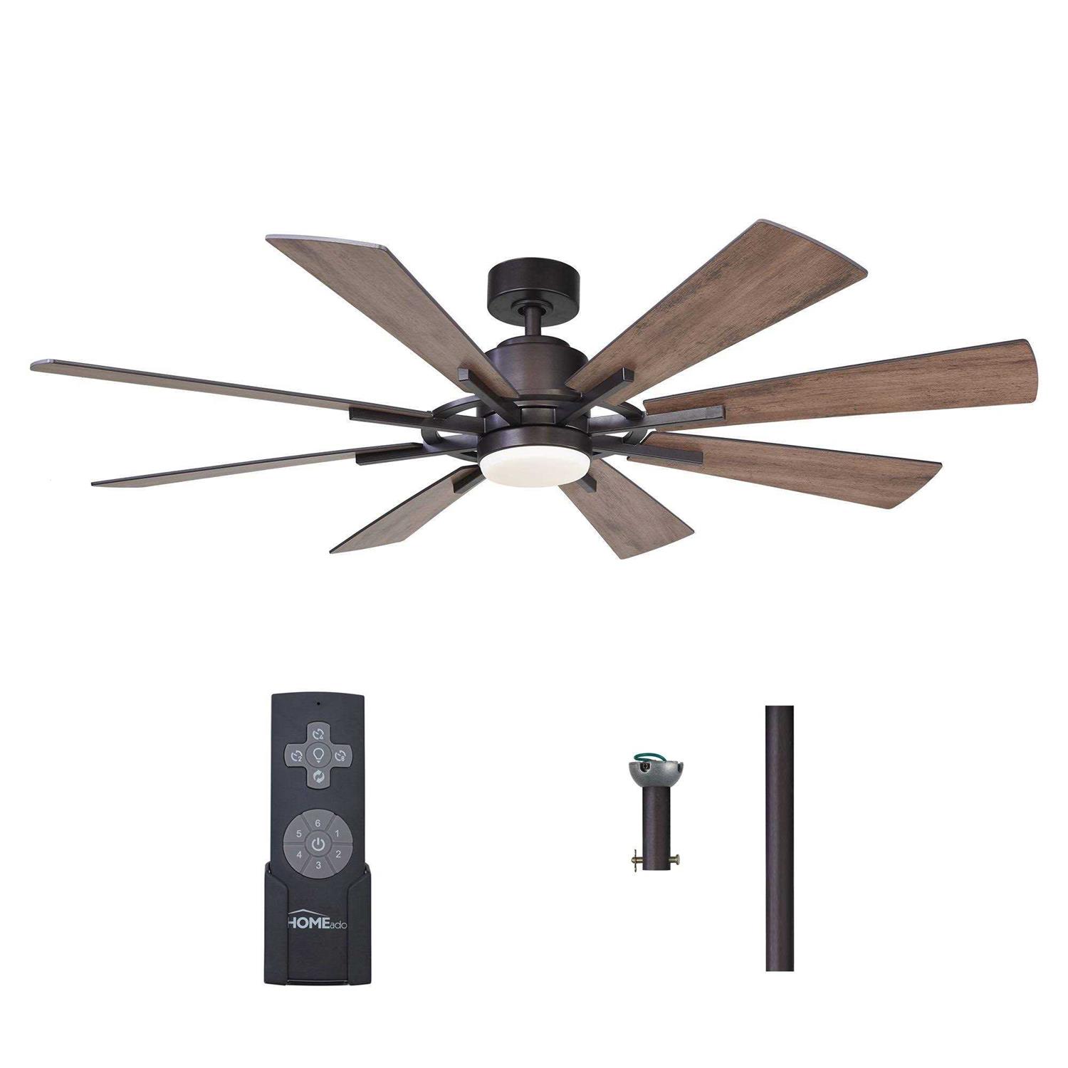 Parrot Uncle 60 Oretha Windmill Modern Reversible Ceiling Fan with Lighting and Remote Control - Image 5