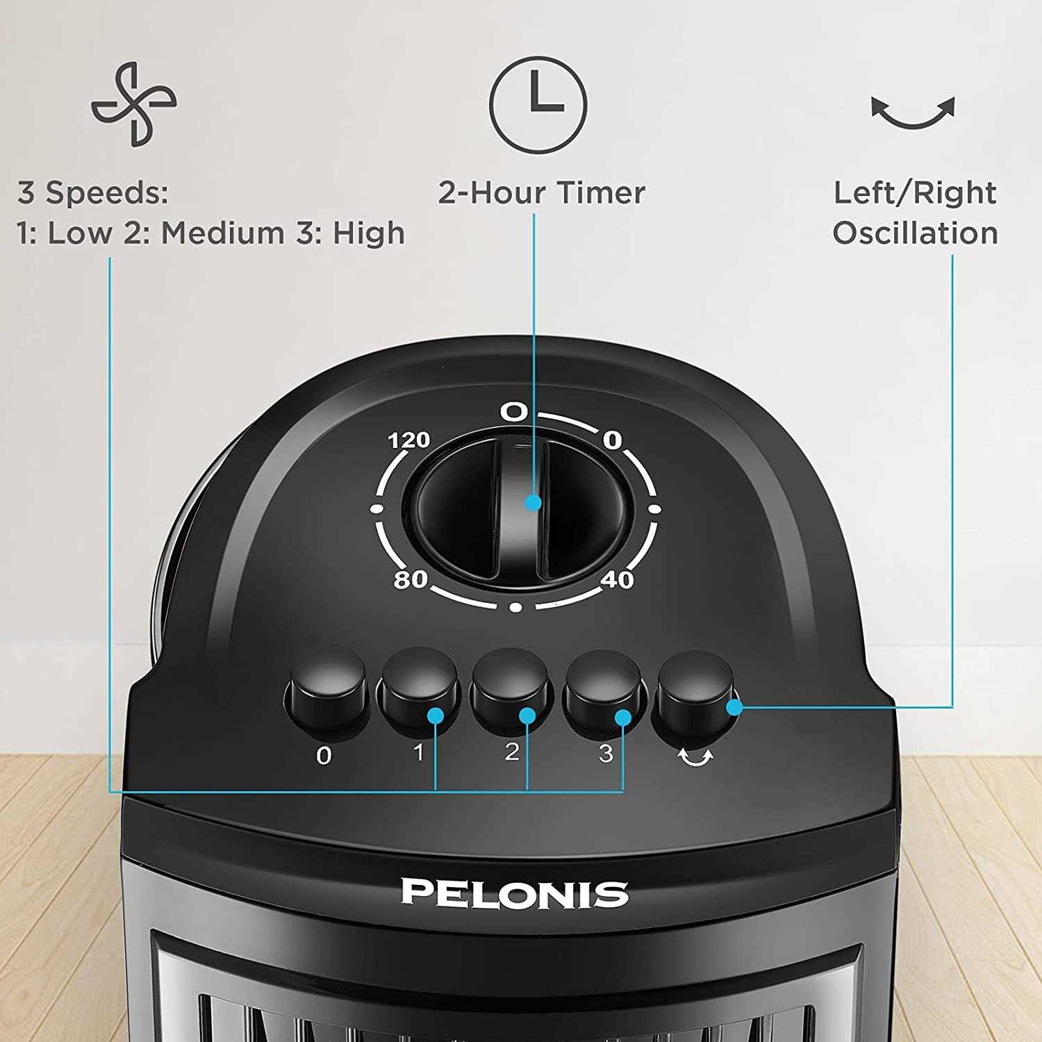 Pelonis 30 Inch Oscillating Tower Fan with 3 Speed Settings And Auto-off Timer - Image 3