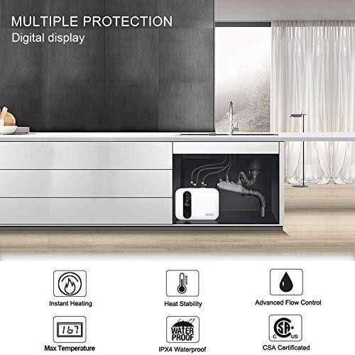 110V-120V 1.5Kw Instant Electric Hot Water Heater Under Kitchen Small Tank 2.5-3.0 Gallon Storage,Rv Trailer Instant Counter Compact Point-of-Use,2 - Image 2