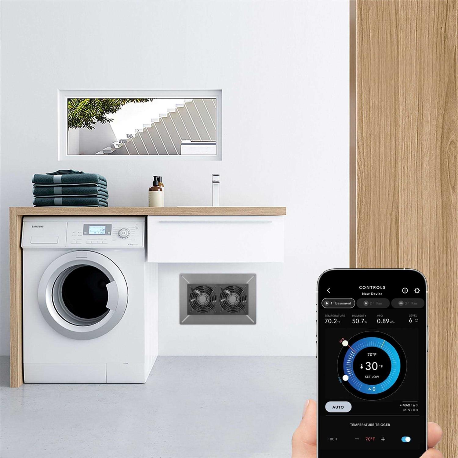 AC Infinity AIRTITAN T7 Ventilation Fan 12 with Temperature Humidity Controller - Image 4