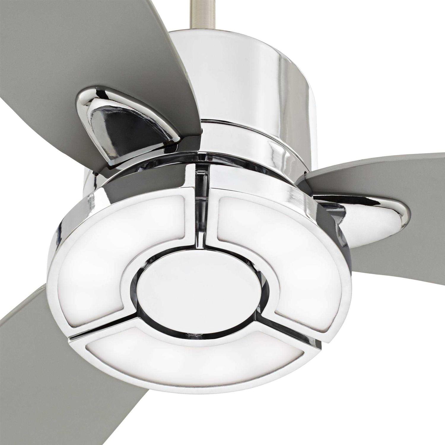 Possini Euro Design 56 Vengeance Modern 3 Blade Indoor Ceiling Fan with LED Light Remote Control Chrome - Image 2