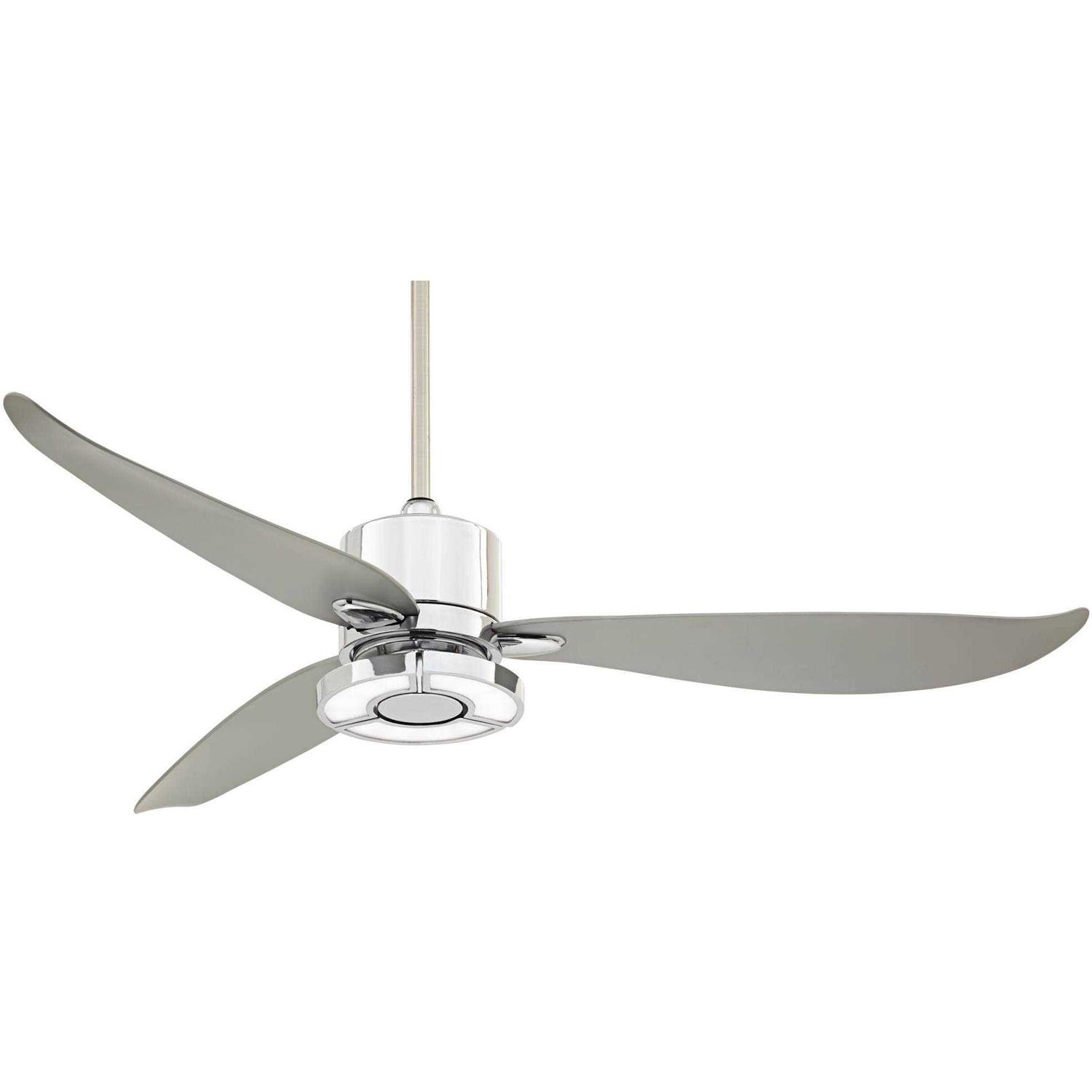 Possini Euro Design 56 Vengeance Modern 3 Blade Indoor Ceiling Fan with LED Light Remote Control Chrome - Image 4