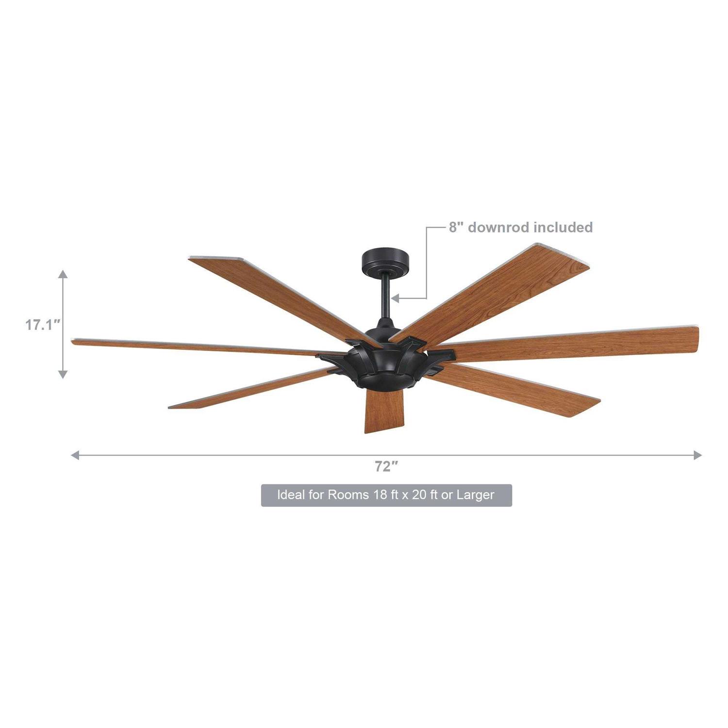 72-inch Farmhouse Reversible 7-Blade Ceiling Fan without Light - Image 5