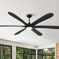 Parrot Uncle 72-in Black LED Indoor Ceiling Fan with Light Remote