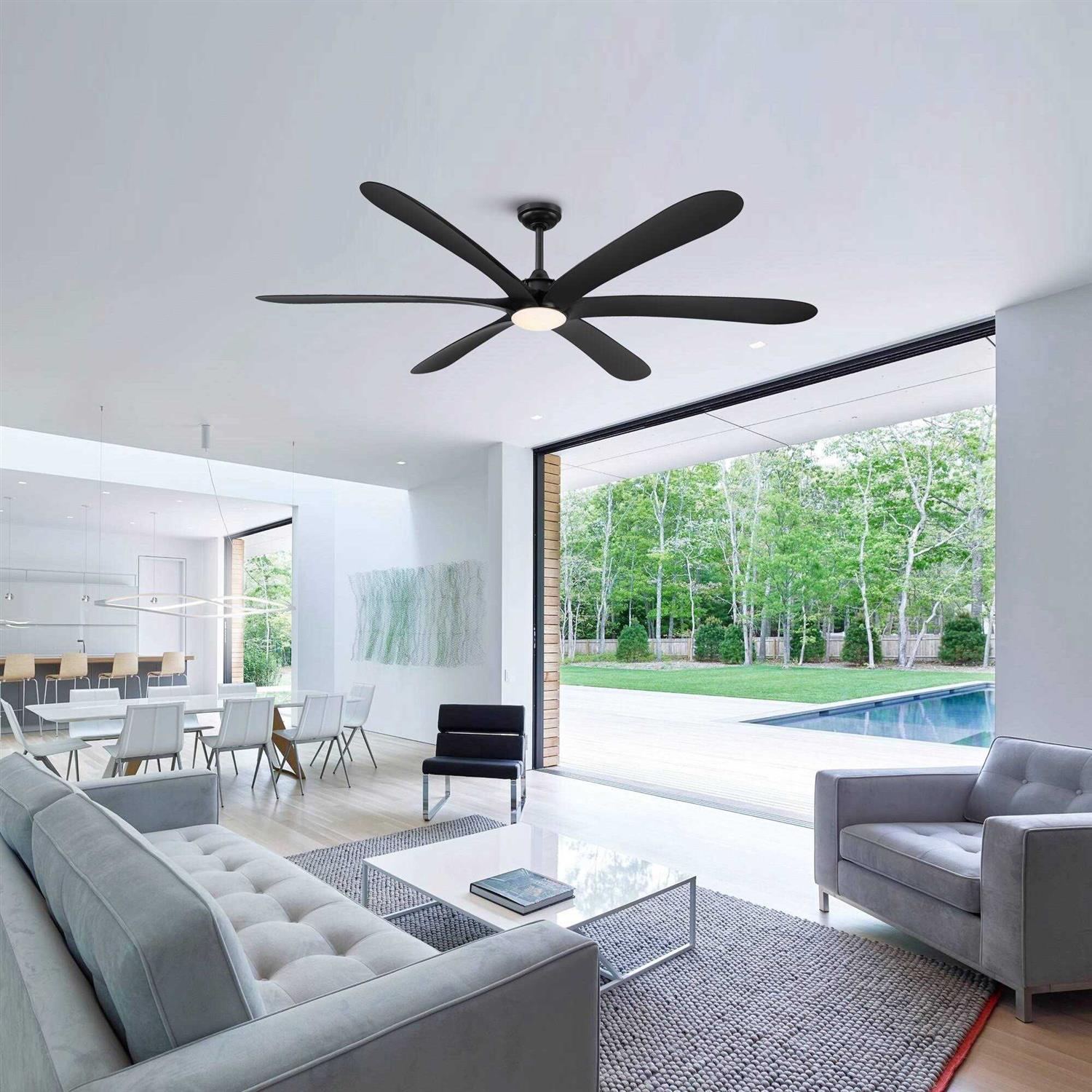 Parrot Uncle 72-in Black LED Indoor Ceiling Fan with Light Remote - Image 5