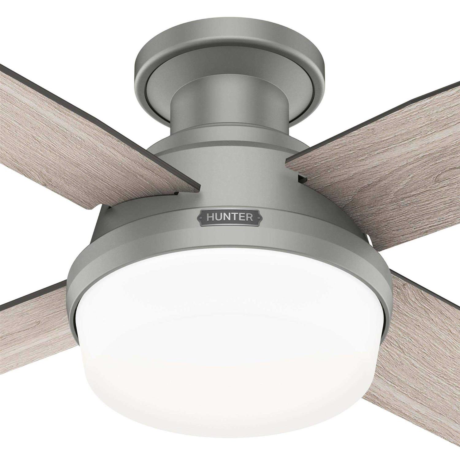 44 Hunter Dempsey LED Matte Silver Ceiling Fan with Remote 51757 - Image 2