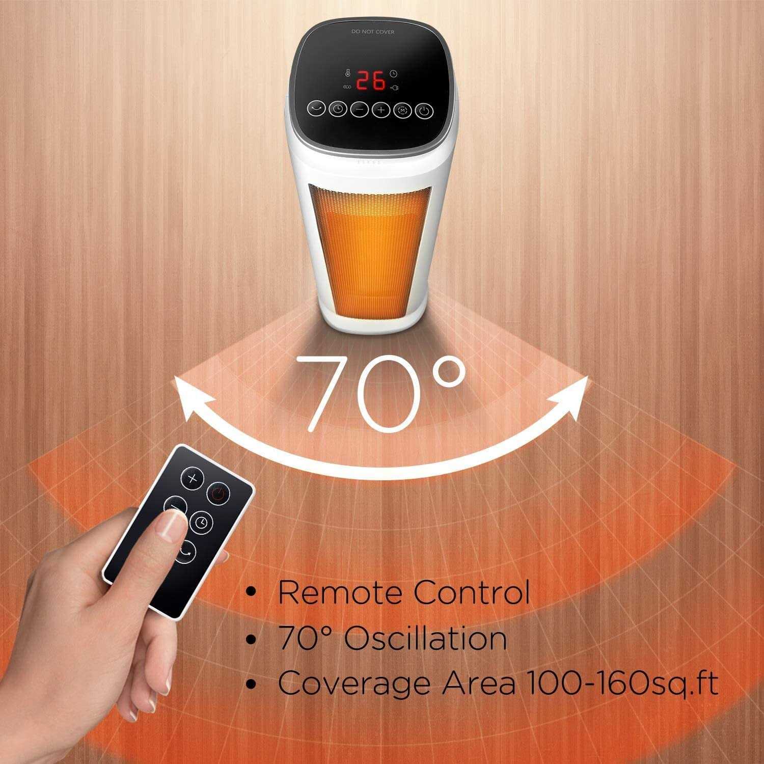 Pelonis PHTPU1501 Ceramic Tower 1500W Indoor Space Heater with Oscillation - Image 4