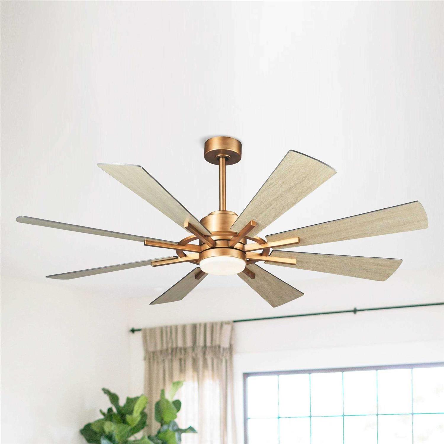 Parrot Uncle 60 Reversible 8-Blade Farmhouse Windmill LED Ceiling Fan with Remote