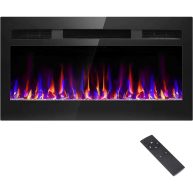 31 Inch Electric Fireplace Recessed and Wall Mounted, Fireplace Heater and Linear Fireplace