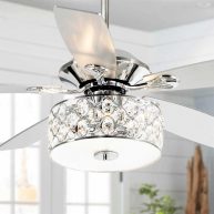 Parrot Uncle 52 inch 4-Light Crystal Ceiling Fan with Remote F6217BK110V