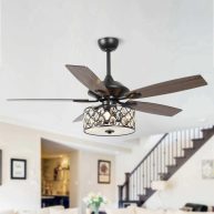 Parrot Uncle 52 inch 4-Light Crystal Ceiling Fan with Remote F6217BK110V