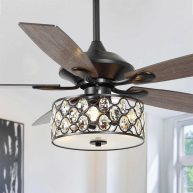 Parrot Uncle 52 inch 4-Light Crystal Ceiling Fan with Remote F6217BK110V