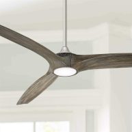 60 Casa Vieja Padera Modern Indoor Outdoor Ceiling Fan with Dimmable LED Light Remote Brushed Nickel Light Wood Damp Rated for Patio Exterior House
