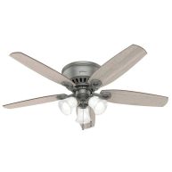 52 Hunter Builder Matte Silver Low Profile Ceiling Fan with LED Light 51113
