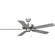 Progress Lighting AirPro 52 in. Brushed Nickel 5-Blade AC Motor Transitional Ceiling Fan P250080-009
