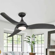 Parrot Uncle 52 inch Modern Grey Propeller 3-Blade LED Ceiling Fan with Light and Remote