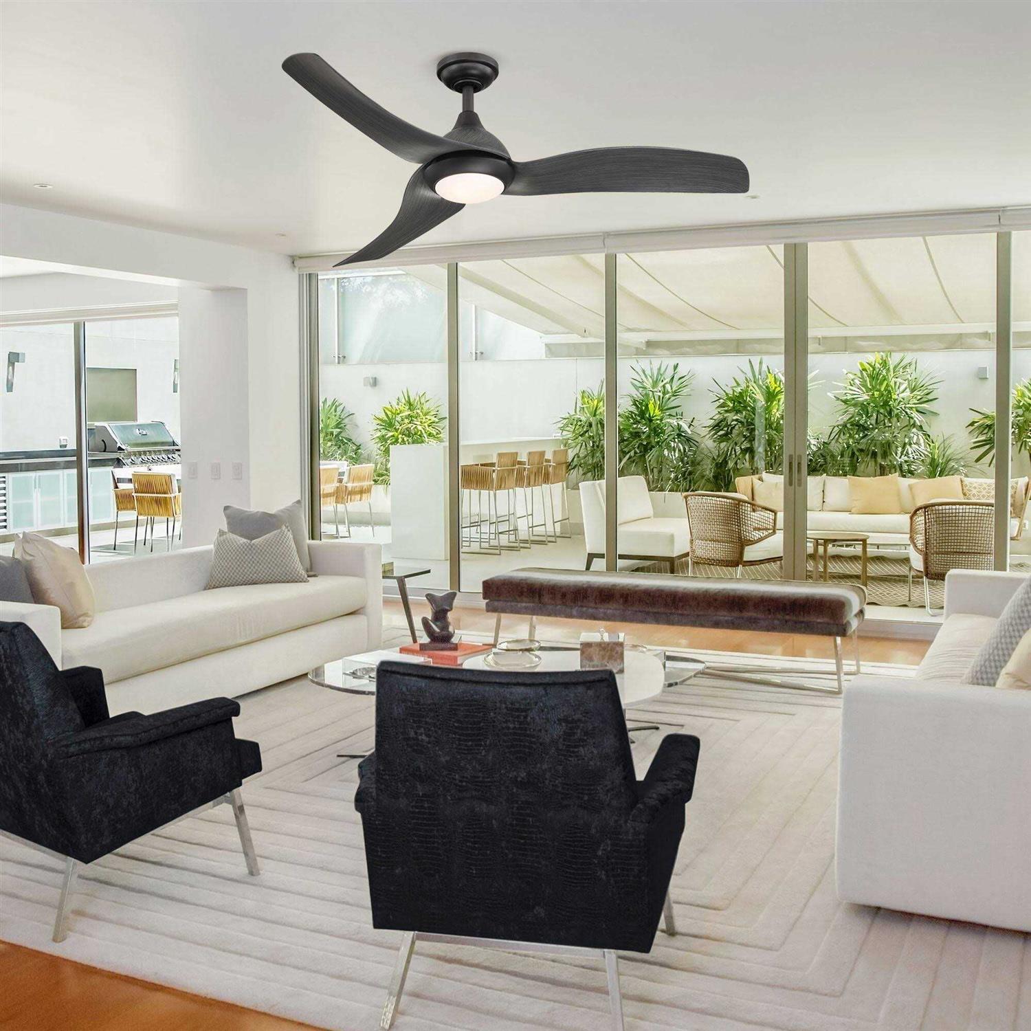 Parrot Uncle 52 inch Modern Grey Propeller 3-Blade LED Ceiling Fan with Light and Remote - Image 3