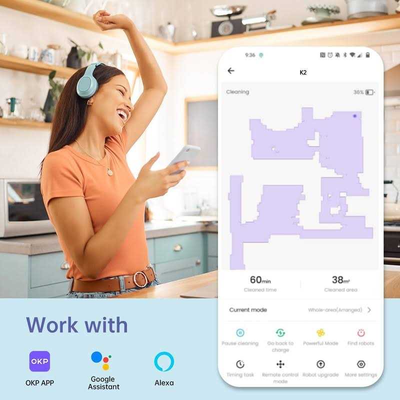 Okp Life K2 Robot Vacuum Cleaner 1800 mAh - Image 4