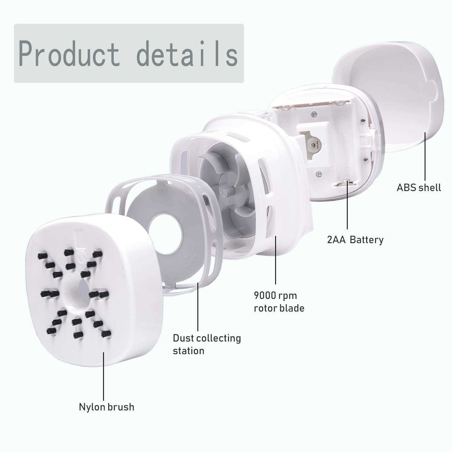 ODISTAR Desktop Vacuum Cleaner,Mini Table dust Sweeper Energy Saving,High Endurance up to 400 mins,Cordless&360o Rotatable Cleaning Hairs - Image 3