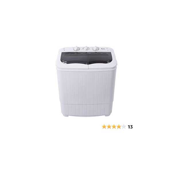 Portable Compact Twin Tub Washing Machine,Portable Laundry Washer,with Built-in Drain Pump Semi-automatic Cover Washing Machine for Camping - Image 2