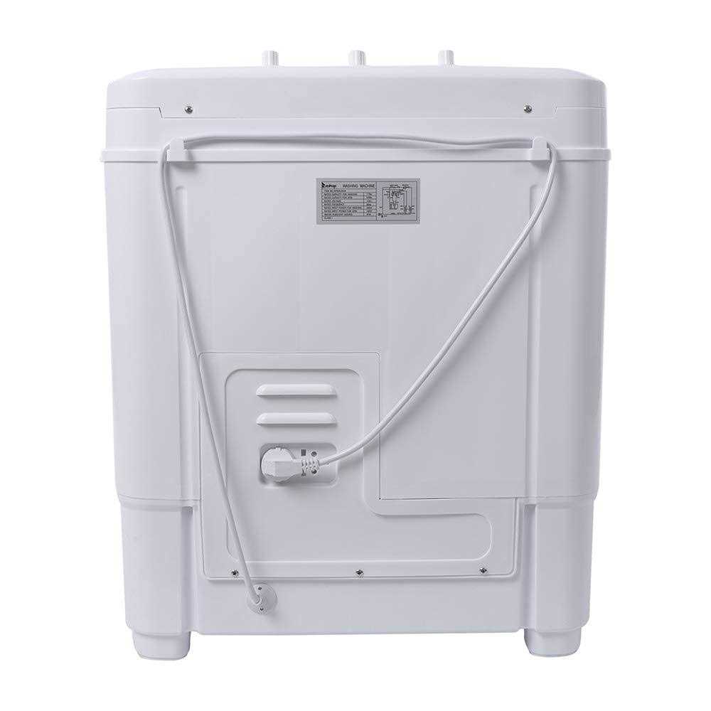 Portable Compact Twin Tub Washing Machine,Portable Laundry Washer,with Built-in Drain Pump Semi-automatic Cover Washing Machine for Camping - Image 4