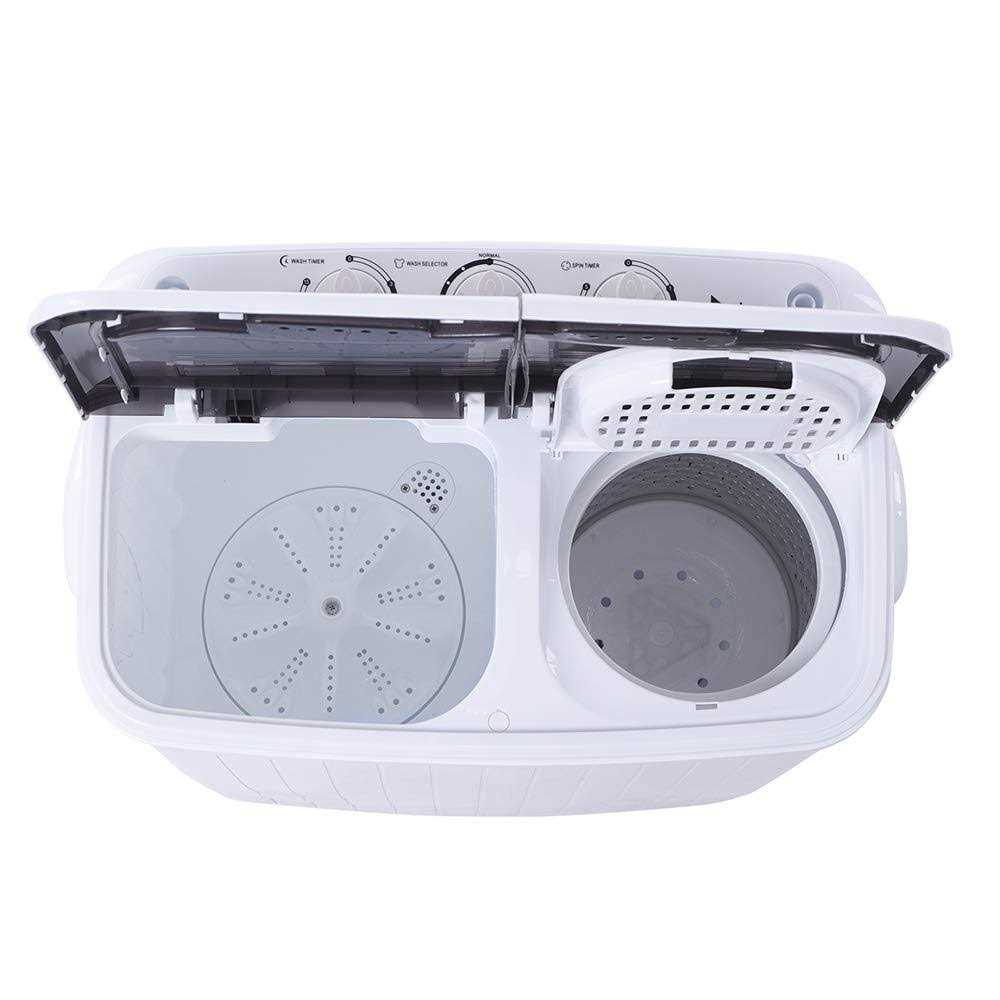 Portable Compact Twin Tub Washing Machine,Portable Laundry Washer,with Built-in Drain Pump Semi-automatic Cover Washing Machine for Camping - Image 5