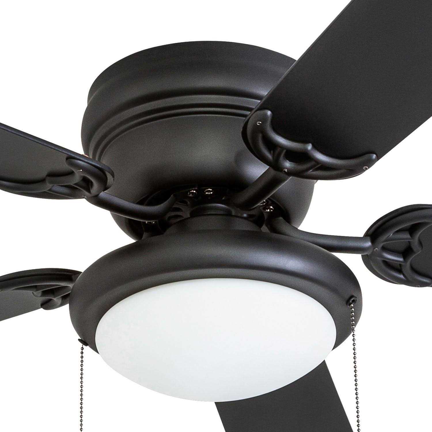 Portage Bay 50251 Hugger 52 Matte Black West Hill Ceiling Fan with Bowl Light Kit - Image 3