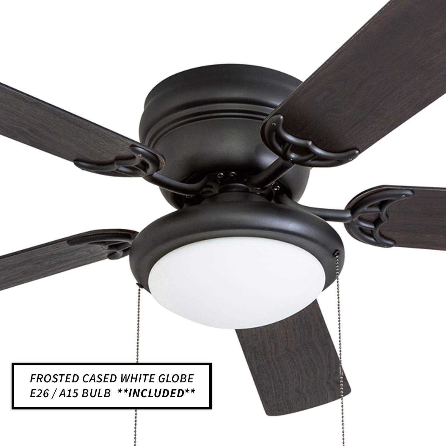 Portage Bay 50251 Hugger 52 Matte Black West Hill Ceiling Fan with Bowl Light Kit - Image 4