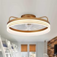 Oaks Aura Bladeless Smart App Remote Control Low Profile 6-Speed Ceiling Fan DC Motor Flush Mount Dimmable Lighting
