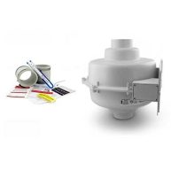 RadonAway GP501 Radon Fan Install kit Two 3×3 White Couplings U-Tube Vacuum Gauge Radon System Labels