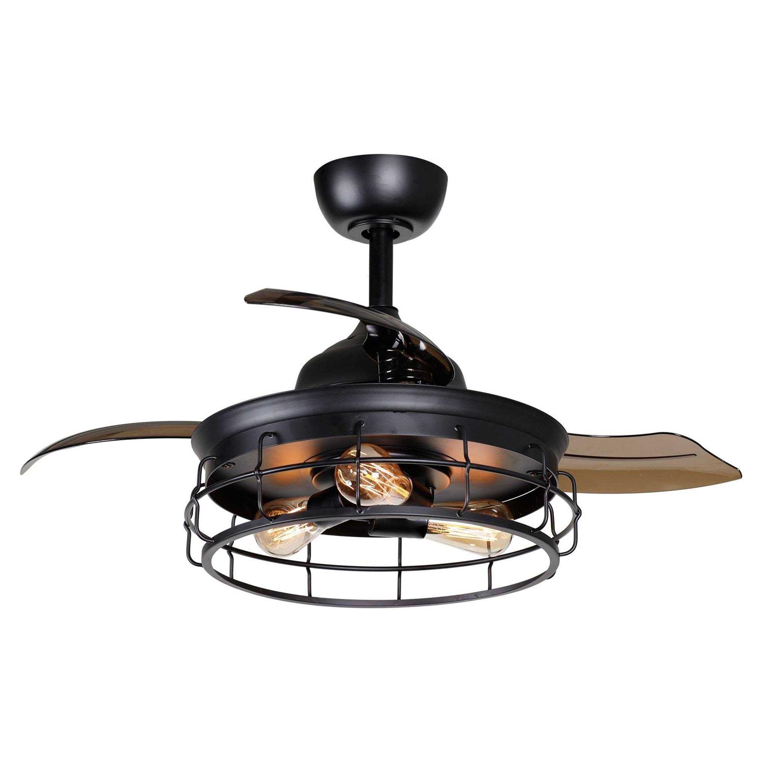 Parrot Uncle Industrial 36-inch Black 3-blade Ceiling Fan with Remote F3504110V - Image 5