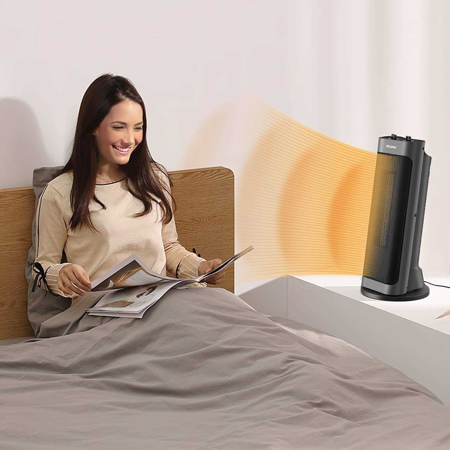 PELONIS PTH15A2BGB 1500W Fast Heating Space Heater Programmable Thermostat - Image 2