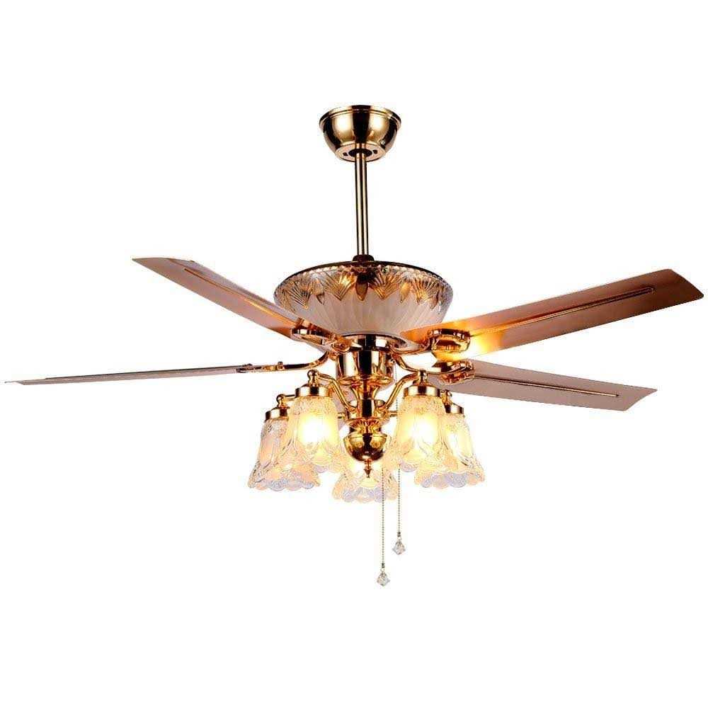 RainierLight Modern Ceiling Fan Remote Control 5 Reversible Metal Blades 5 Frosted Glass Light Kit for Indoor/Bedroom/Living Room LED Fan Chandelier - Image 2