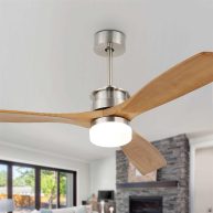 Oaks Decor Gamay 52-in Nickel Color-changing LED Indoor/Outdoor Ceiling Fan with Light Remote DC5210-N