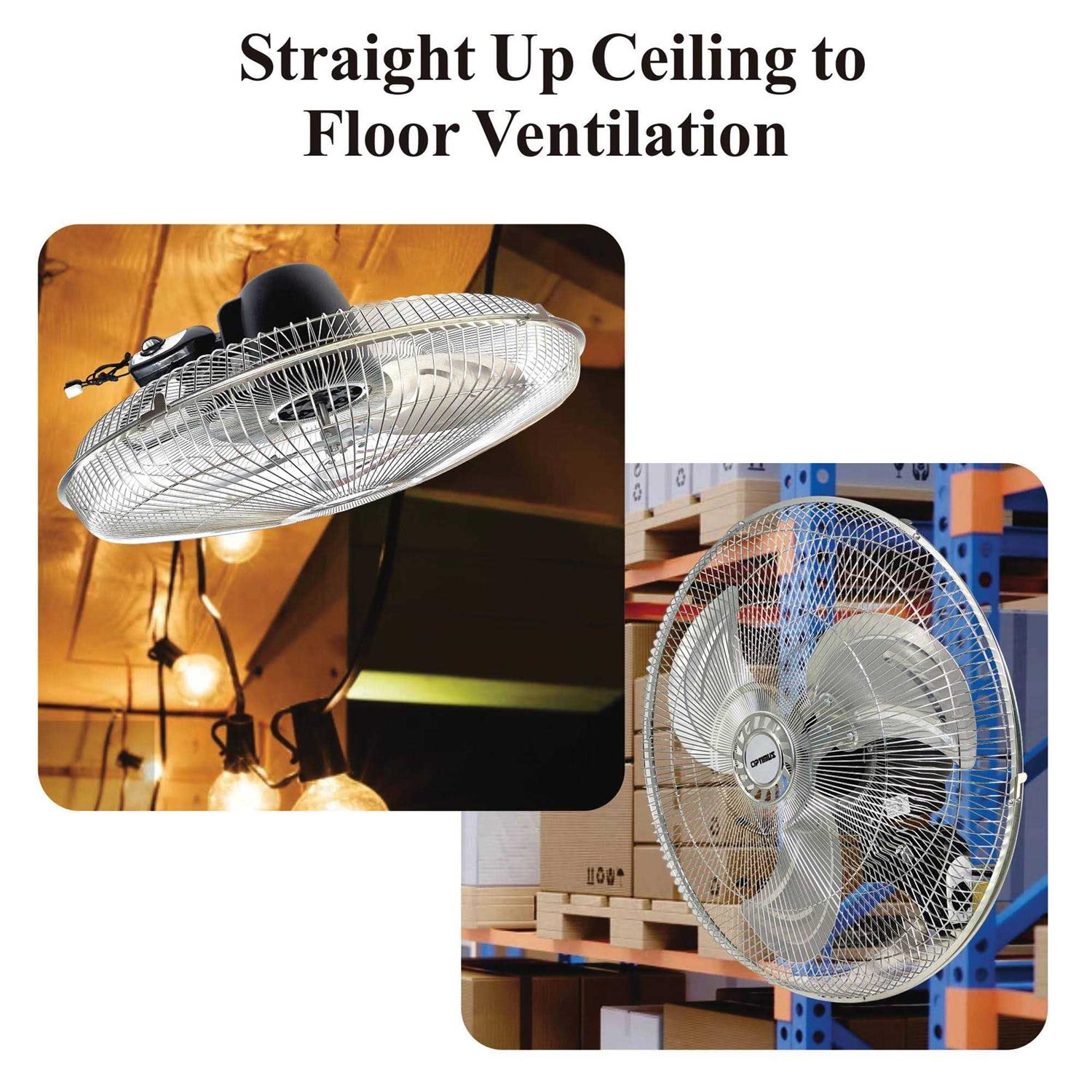 Optimus 18 Industrial Grade High Velocity Oscillating Wall Fan Chrom - Image 3
