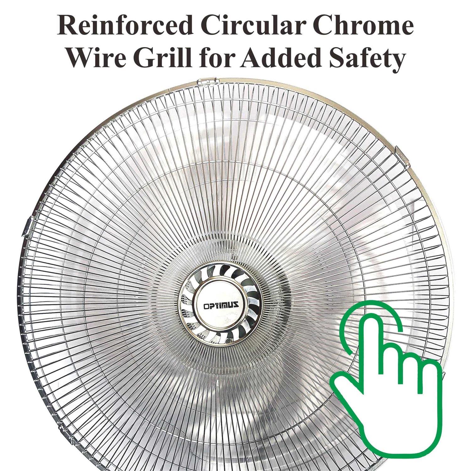 Optimus 18 Industrial Grade High Velocity Oscillating Wall Fan Chrom - Image 4