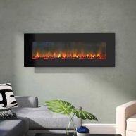 Quevedo Wall Mounted Electric Fireplace Orren Ellis