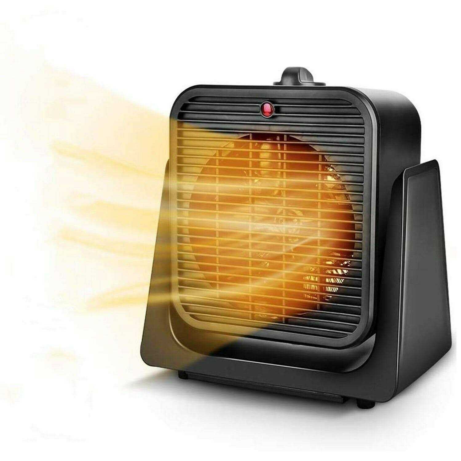 2 in 1 Cooler & Heater Desk Electric Small Cooling and Heating Fan Combo W/ Tip Over & Overheat Protection