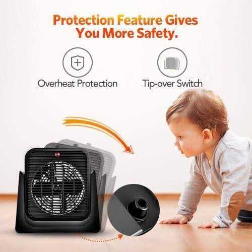 2 in 1 Cooler & Heater Desk Electric Small Cooling and Heating Fan Combo W/ Tip Over & Overheat Protection - Image 5