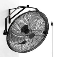 20 Inch High Velocity Wall Mount Fan with Rack and L-Iron