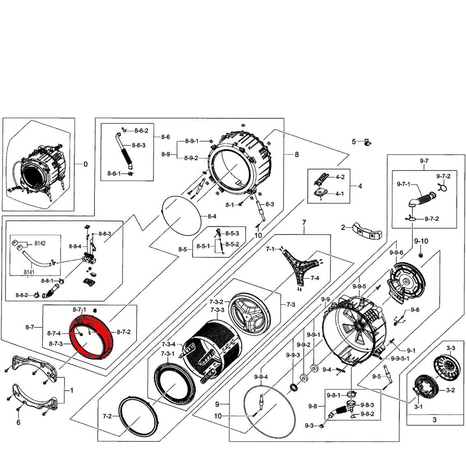QRInnovations Washer Door Boot Gasket Compatible with Samsung DC97-18094B AP5917067 PS9606239 - Image 2
