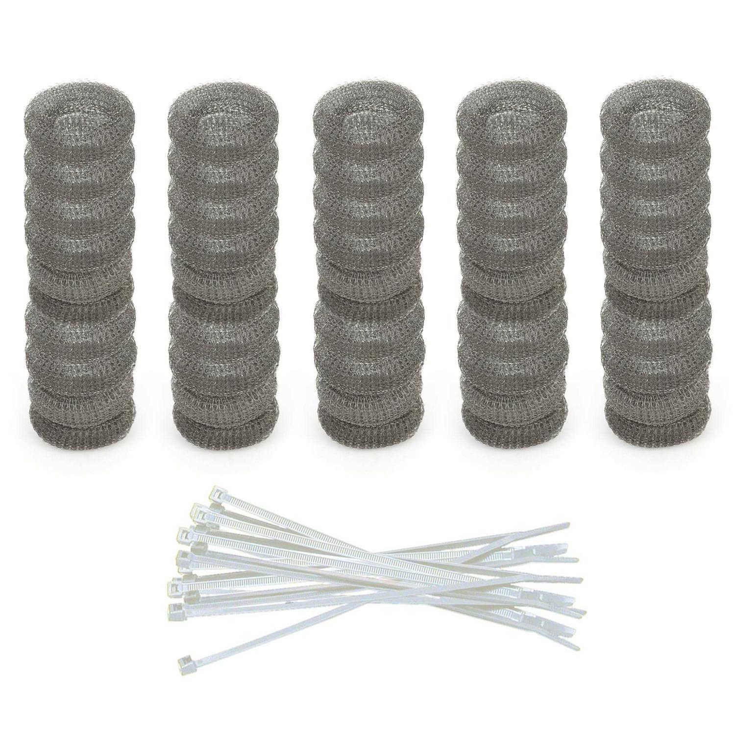 Pack of 50 Washing Machine Lint Traps Premium Snare and Rustproof Stainless Steel Mesh with Clamps