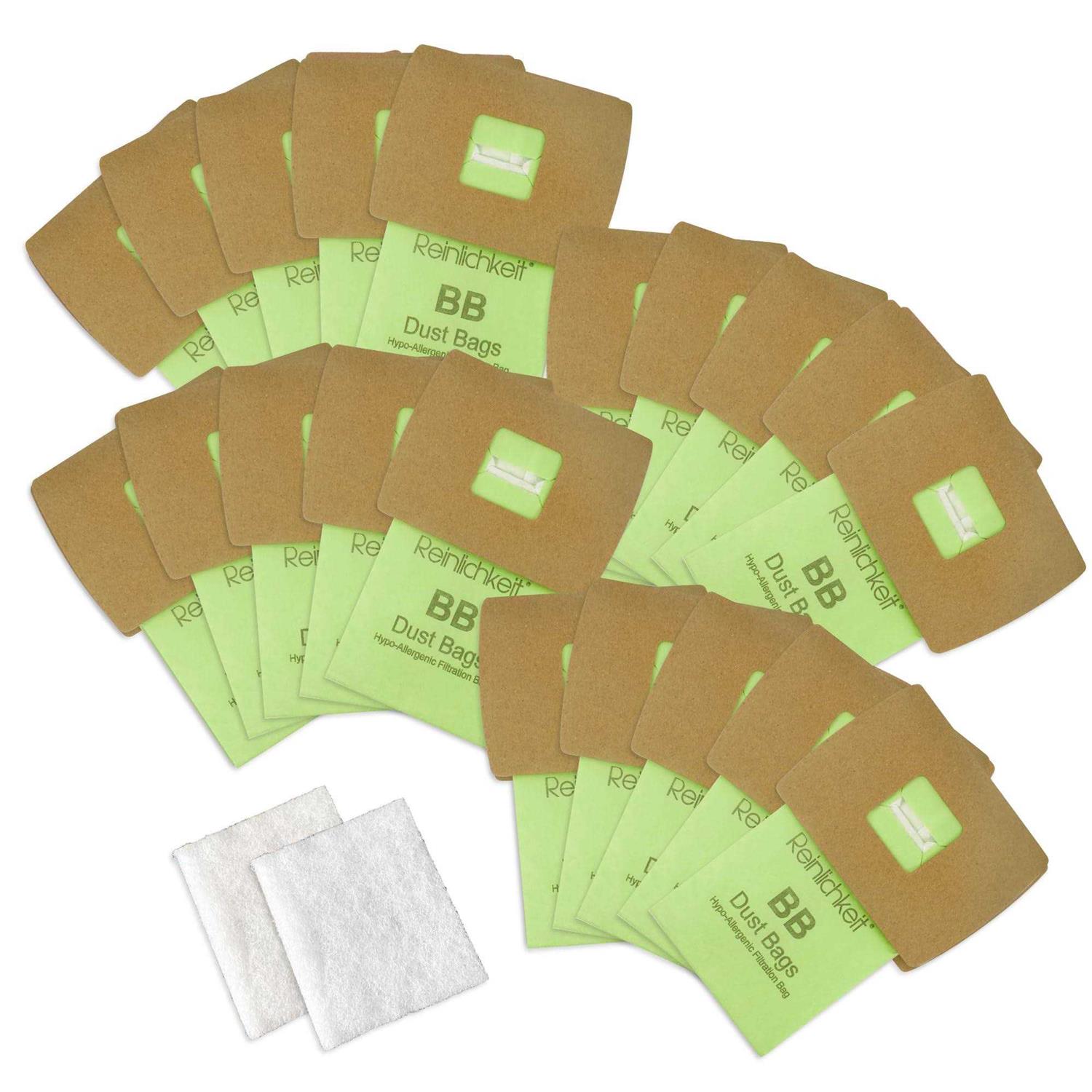 Reinlichkeit 20 Pack Type Bb Compact Canister Bags Replacement for Oreck Xl Buster B Canister Vacuum Bags Pkbb12dw Bb180 Bb280 Bb850 Bb870 Bb900 BB1000 MV160