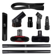1 1/4 Vacuum Attachments & Brushes for Shop Vac Accessories Household Cleaning Kit Brush Nozzle Crevice Tool with Adapter for 1 to 2 Hose Set of
