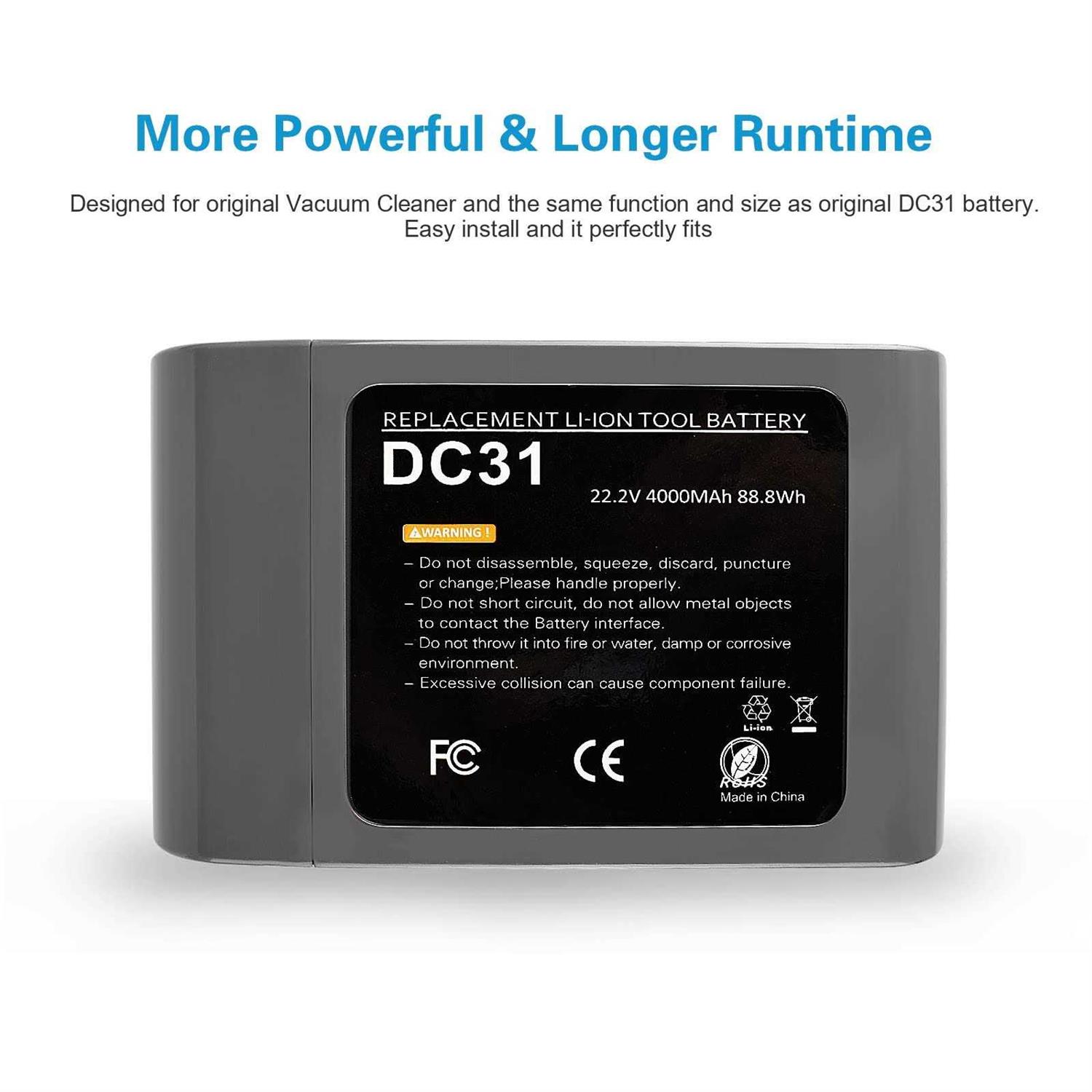 POWTREE Upgraded OEM DC31 22.2V Replacement Battery for Dyson Type A DC30 - Image 5