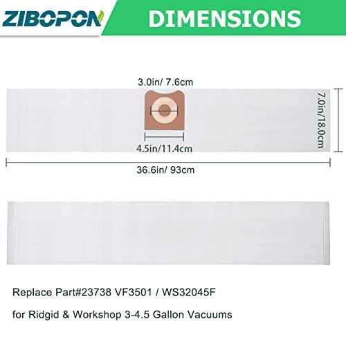 12 Pack VF3501 Dust Bags Replacement for Ridgid & Workshop 3-4.5 Gallon Vacuums - Image 2