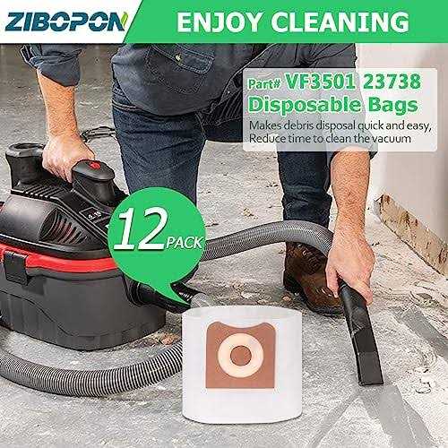 12 Pack VF3501 Dust Bags Replacement for Ridgid & Workshop 3-4.5 Gallon Vacuums - Image 3